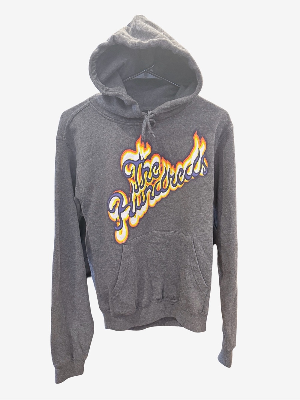 The Hundreds Size XS Charcoal Gray Hoodie with Flame Script Logo